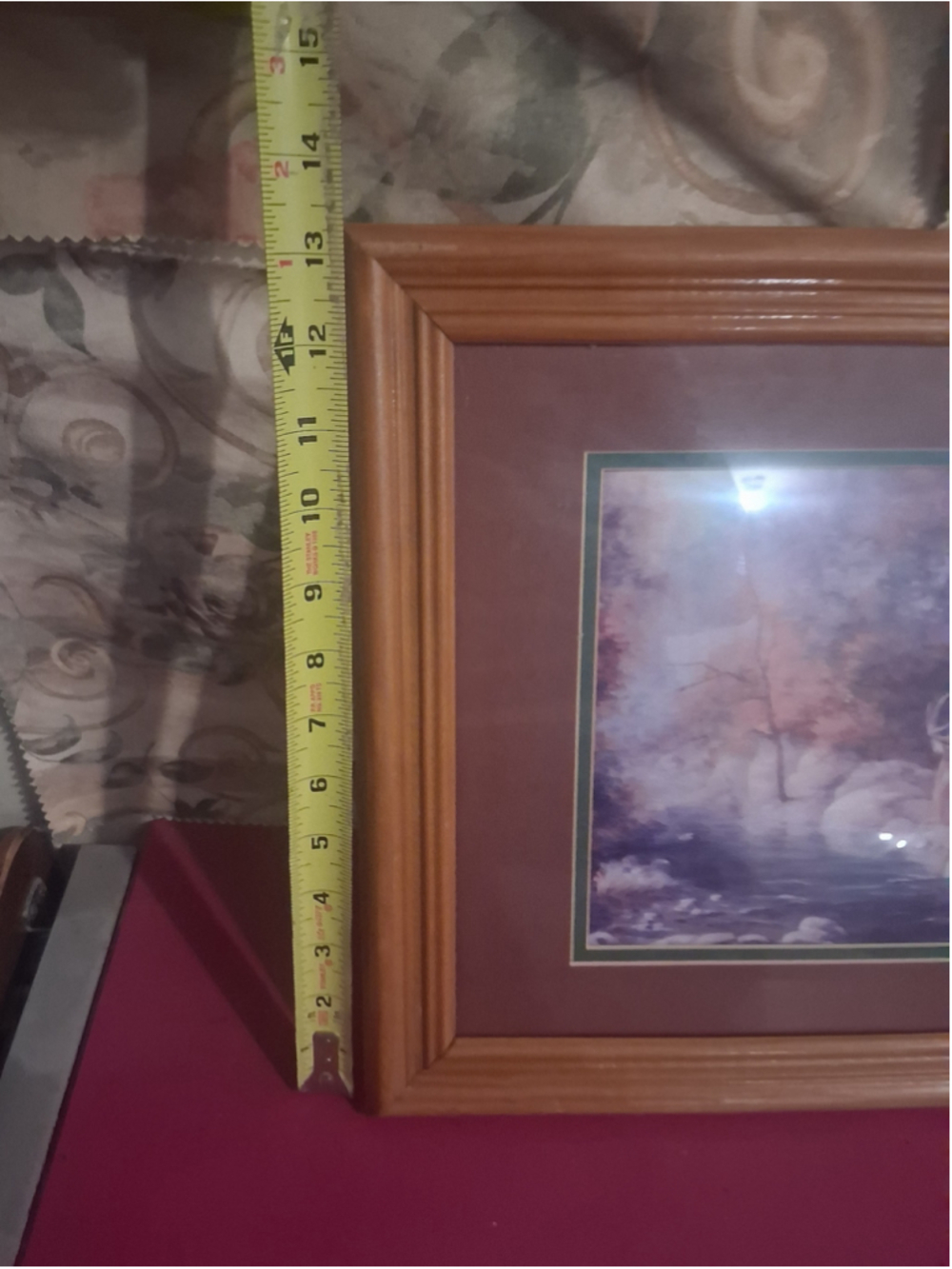 Framed Deer Art Print One Size Brown White